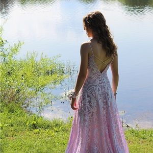 Beautiful prom dress, size 2, no alterations, worn once.